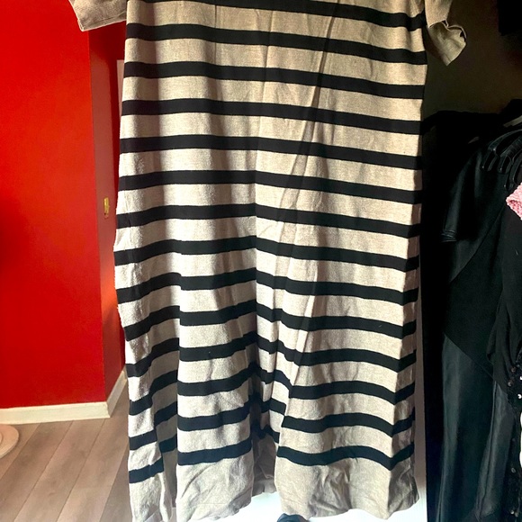 Black & Tan Striped Short-Sleeve Sweater Dress - Picture 4 of 4